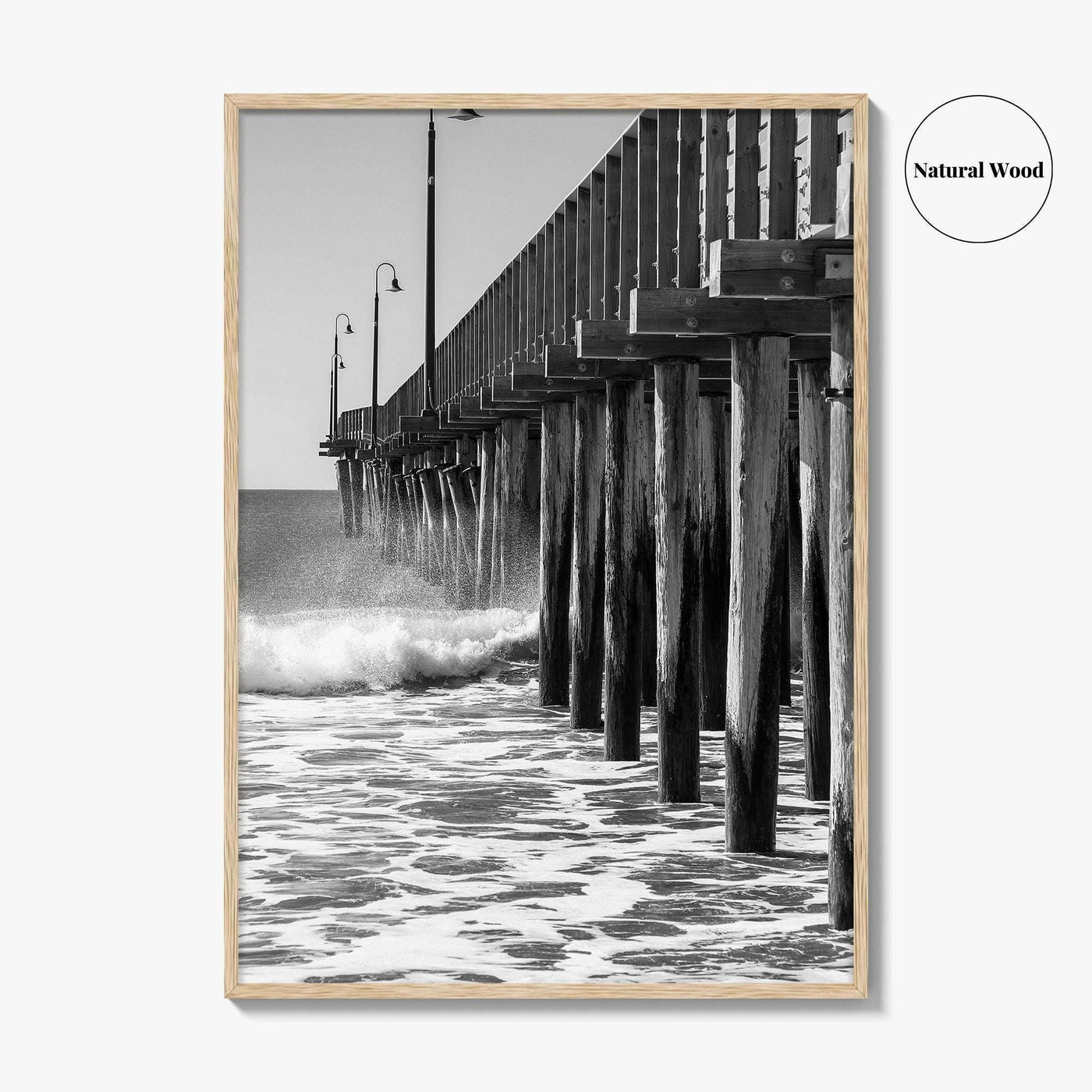 Cayucos Black and White Fine Art Photo Print, Estero Bay Pier, California Poster