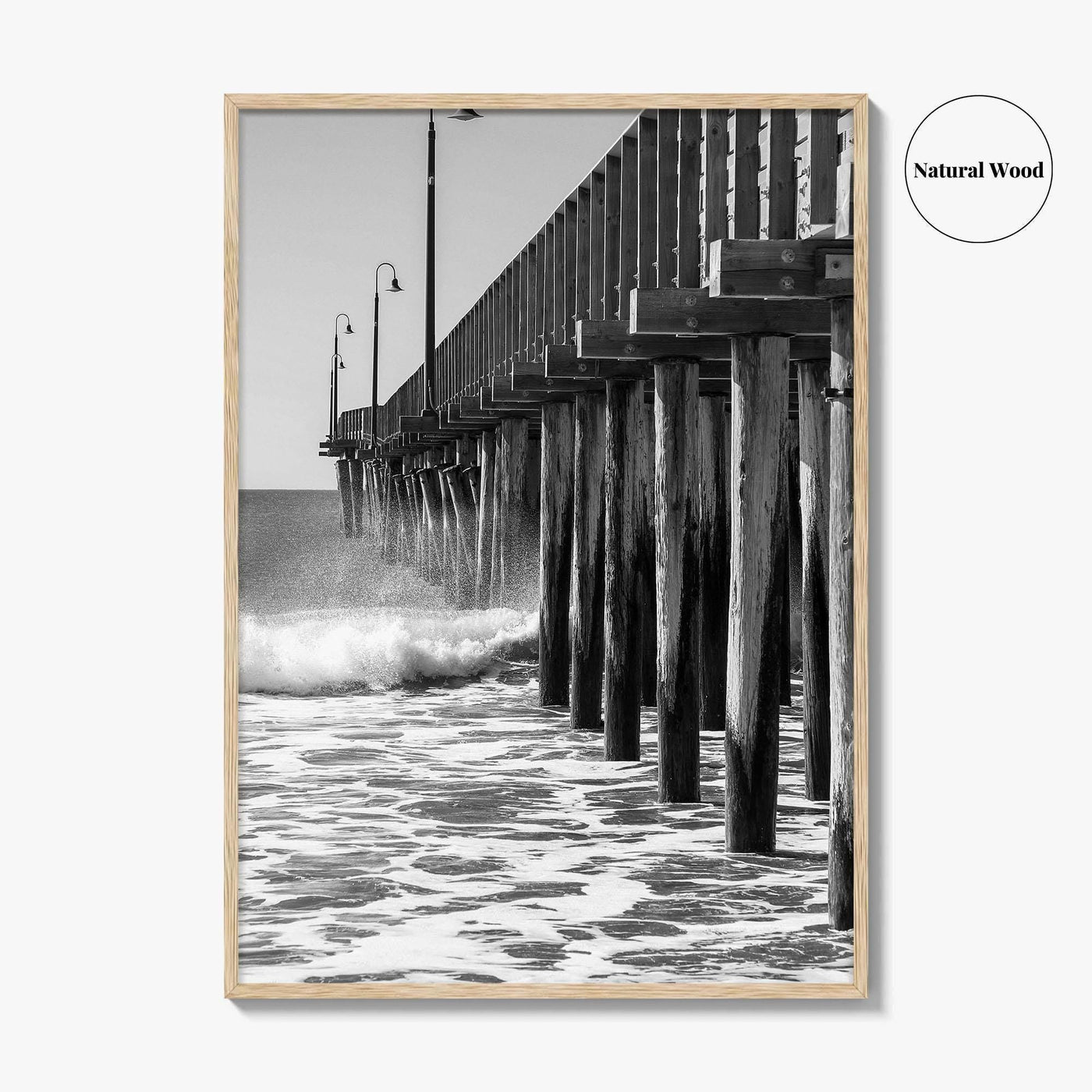 Cayucos Black and White Fine Art Photo Print, Estero Bay Pier, California Poster