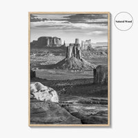 Monument Valley Black and White Fine Art Photo Print, Hunts Mesa Arizona Poster