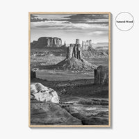 Monument Valley Black and White Fine Art Photo Print, Hunts Mesa Arizona Poster
