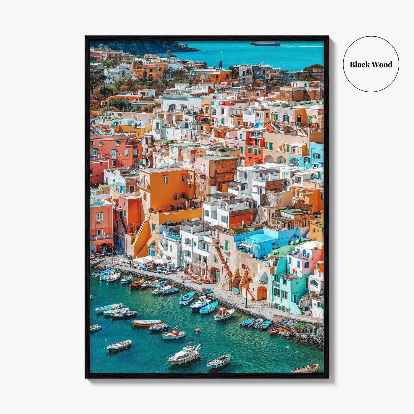 Naples Italy Fine Art Photo Print, Procida Island Old Town Port, Wall Poster