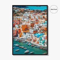 Naples Italy Fine Art Photo Print, Procida Island Old Town Port, Wall Poster