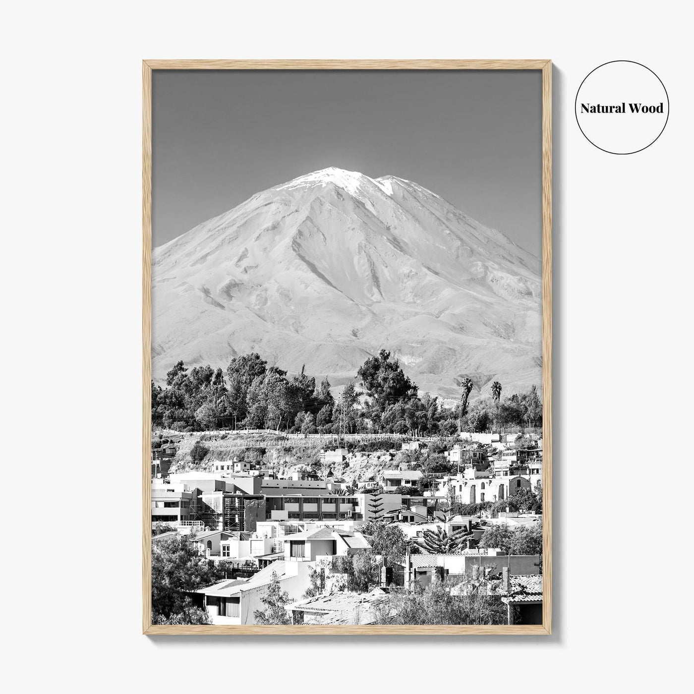 Arequipa Black and White Fine Art Photo Print, El Misti Volcano, Peru Poster