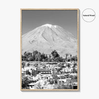 Arequipa Black and White Fine Art Photo Print, El Misti Volcano, Peru Poster