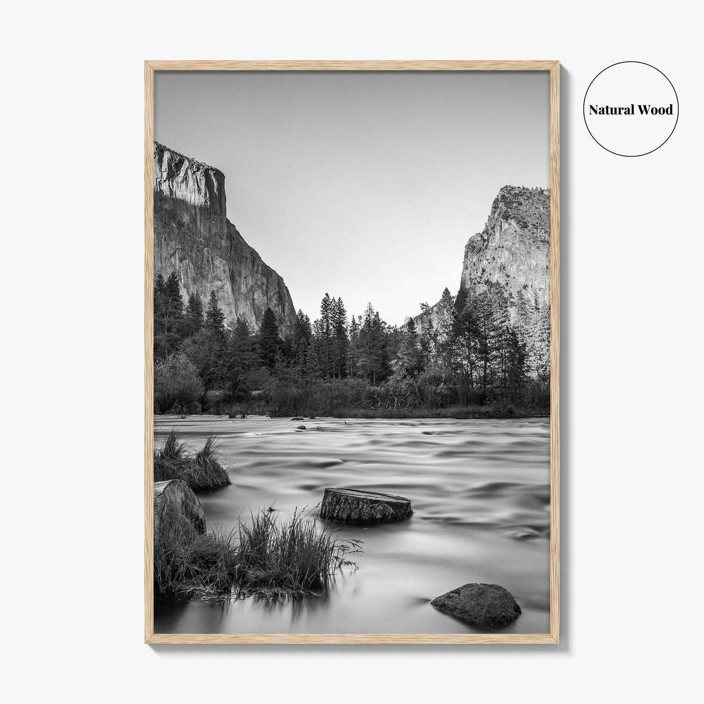 Yosemite Black and White Fine Art Photo Print, Valley View California Poster