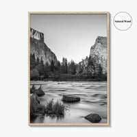 Yosemite Black and White Fine Art Photo Print, Valley View California Poster