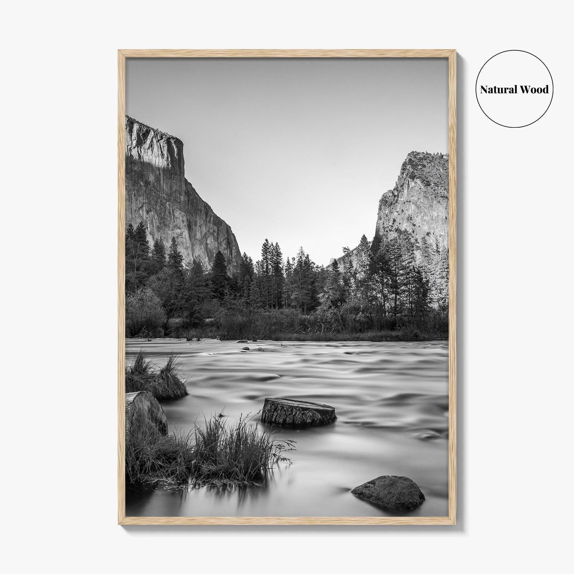 Yosemite Black and White Fine Art Photo Print, Valley View California Poster