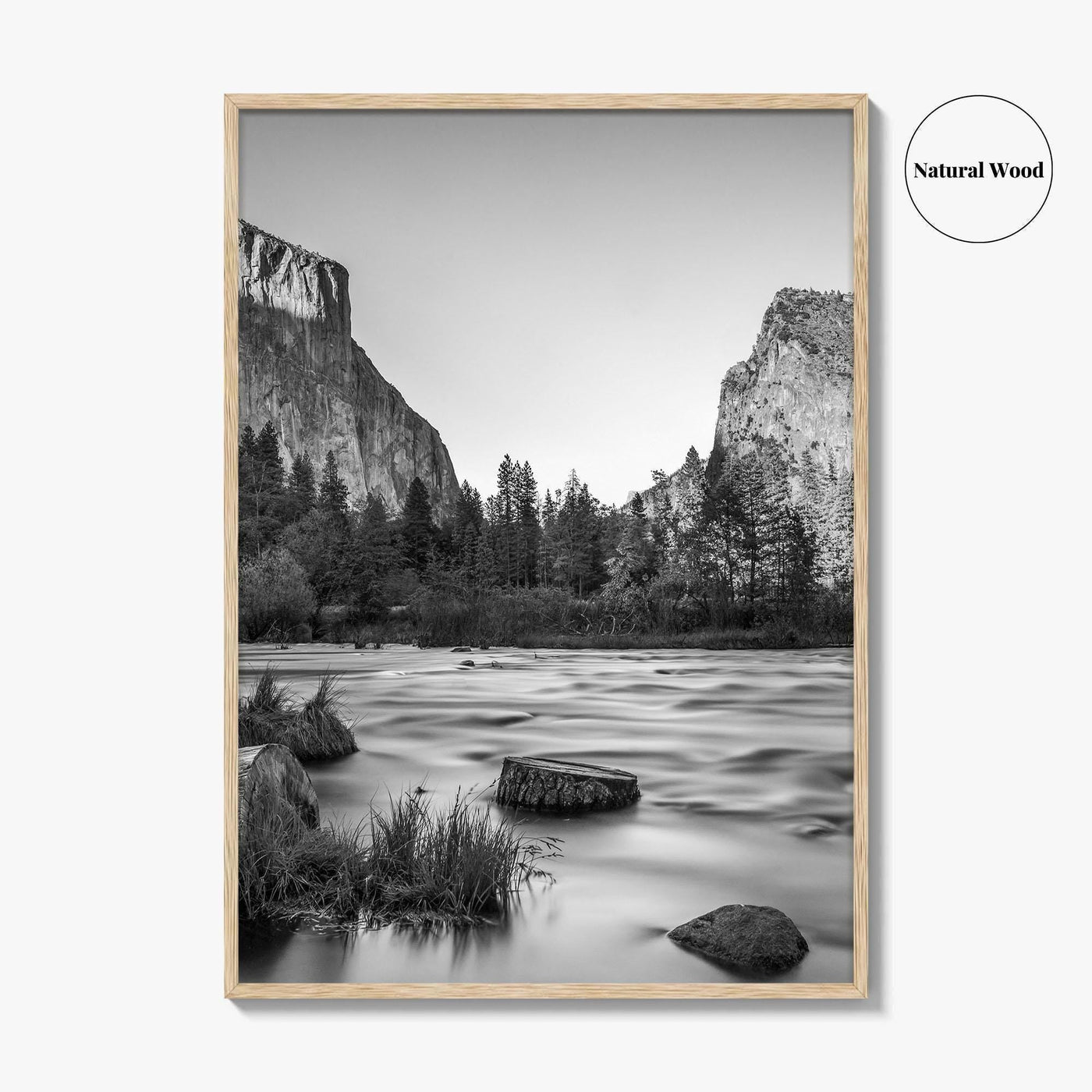 Yosemite Black and White Fine Art Photo Print, Valley View California Poster