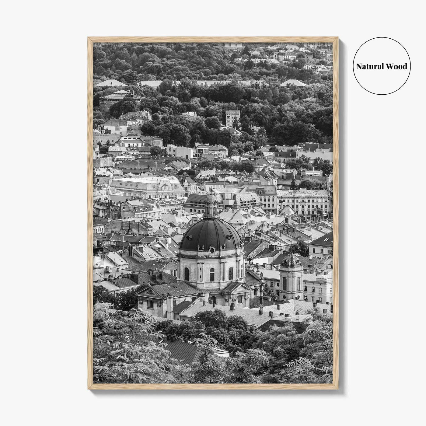 Lviv Black and White Fine Art Photo Print, Historic City Center, Ukraine Poster