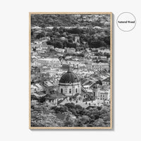 Lviv Black and White Fine Art Photo Print, Historic City Center, Ukraine Poster