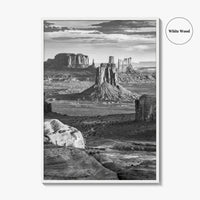 Monument Valley Black and White Fine Art Photo Print, Hunts Mesa Arizona Poster