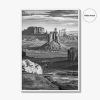 Monument Valley Black and White Fine Art Photo Print, Hunts Mesa Arizona Poster
