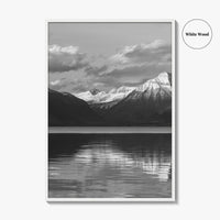 Glacier National Park Black and White Fine Art Photo Print, Montana Wall Poster, USA
