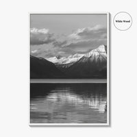 Glacier National Park Black and White Fine Art Photo Print, Montana Wall Poster, USA