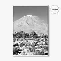 Arequipa Black and White Fine Art Photo Print, El Misti Volcano, Peru Poster
