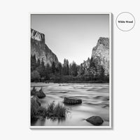 Yosemite Black and White Fine Art Photo Print, Valley View California Poster