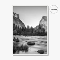 Yosemite Black and White Fine Art Photo Print, Valley View California Poster