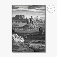 Monument Valley Black and White Fine Art Photo Print, Hunts Mesa Arizona Poster