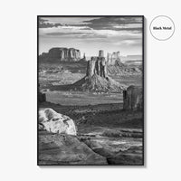 Monument Valley Black and White Fine Art Photo Print, Hunts Mesa Arizona Poster