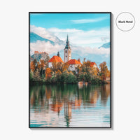 Lake Bled Fine Art Photo Print, Slovenia Poster, Blejsko Jezero, Julian Alps, Island Church