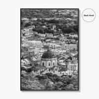 Lviv Black and White Fine Art Photo Print, Historic City Center, Ukraine Poster