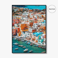 Naples Italy Fine Art Photo Print, Procida Island Old Town Port, Wall Poster