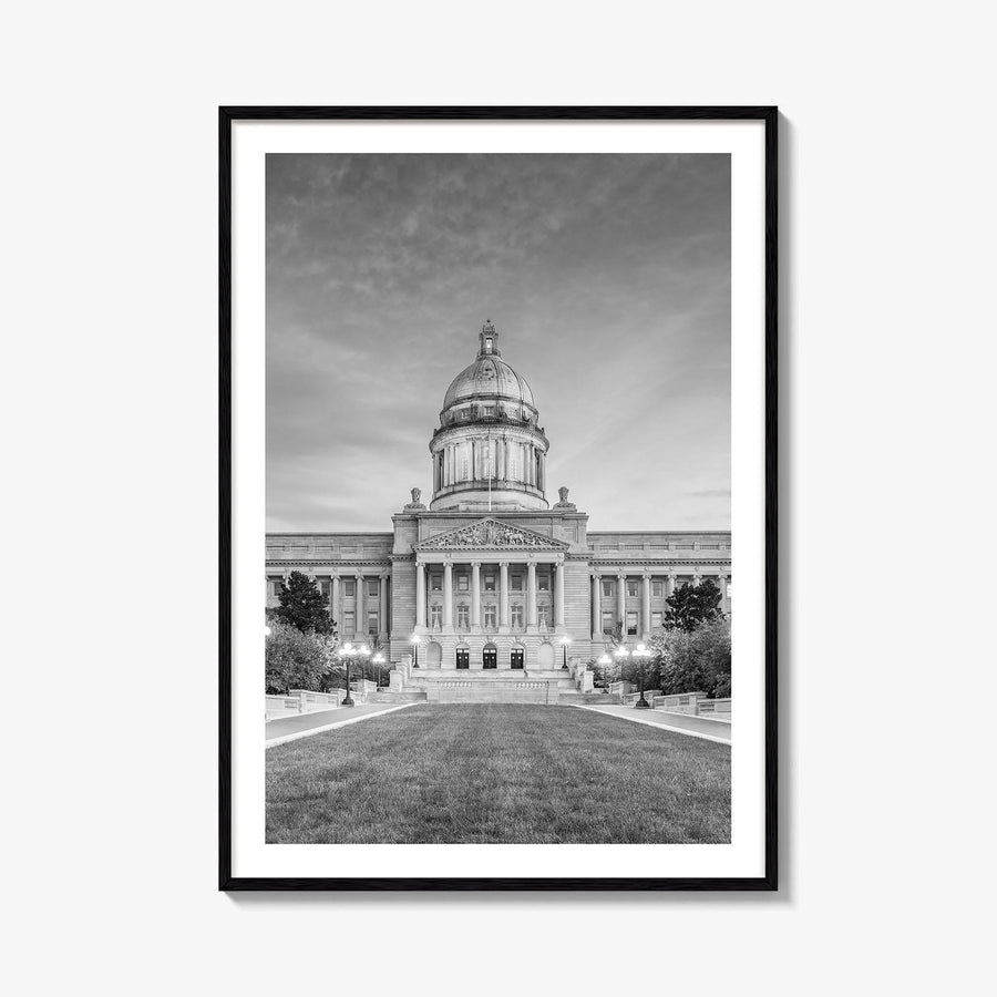 Frankfort Kentucky Black and White Fine Art Photo Print, State Capitol, USA Poster