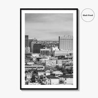 El Paso Skyline Black and White Fine Art Photo Print, Texas Juarez Mexico Poster