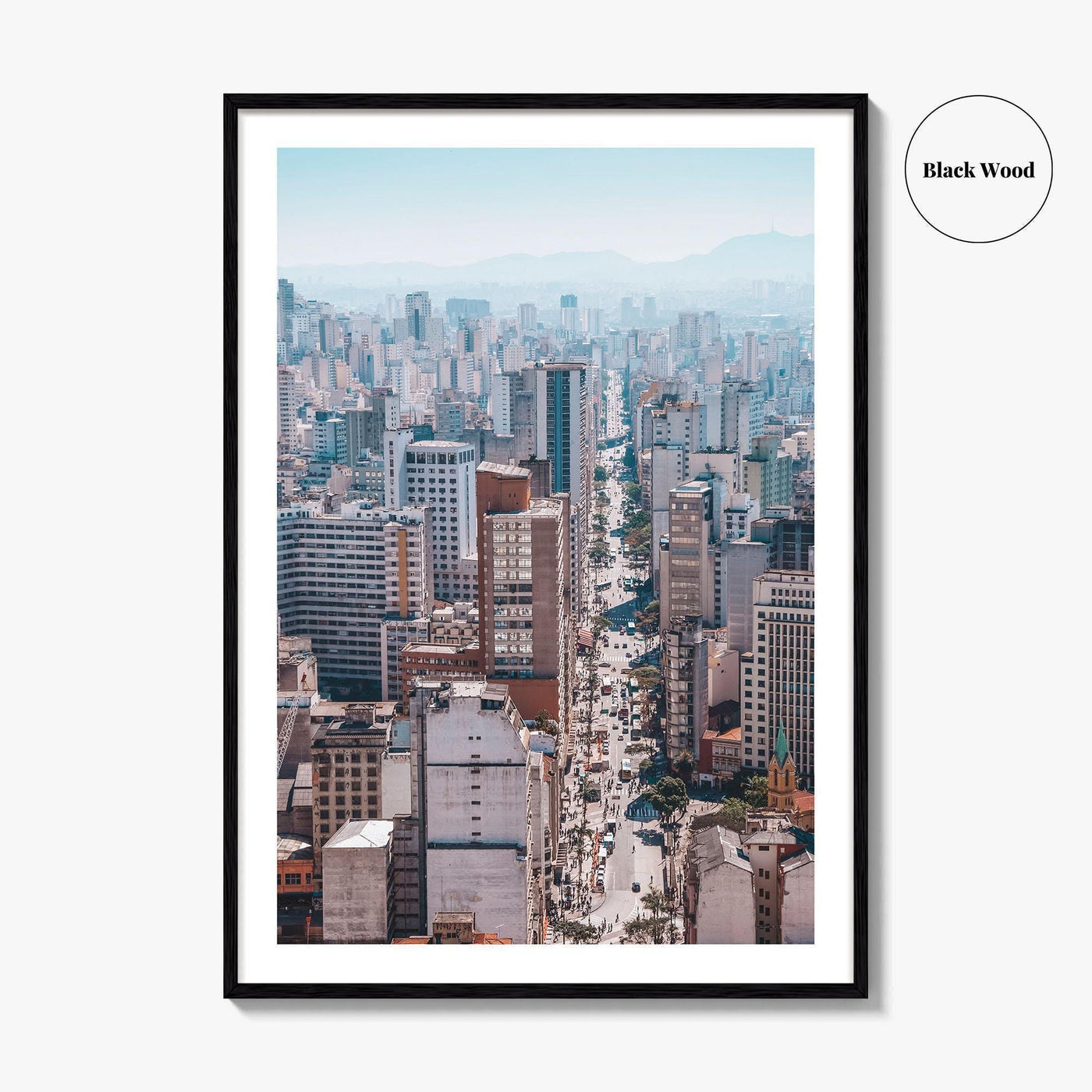 Sao Paulo Skyline Fine Art Photo Print, Aerial View, Sao Joao, Brazil Poster