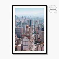 Sao Paulo Skyline Fine Art Photo Print, Aerial View, Sao Joao, Brazil Poster