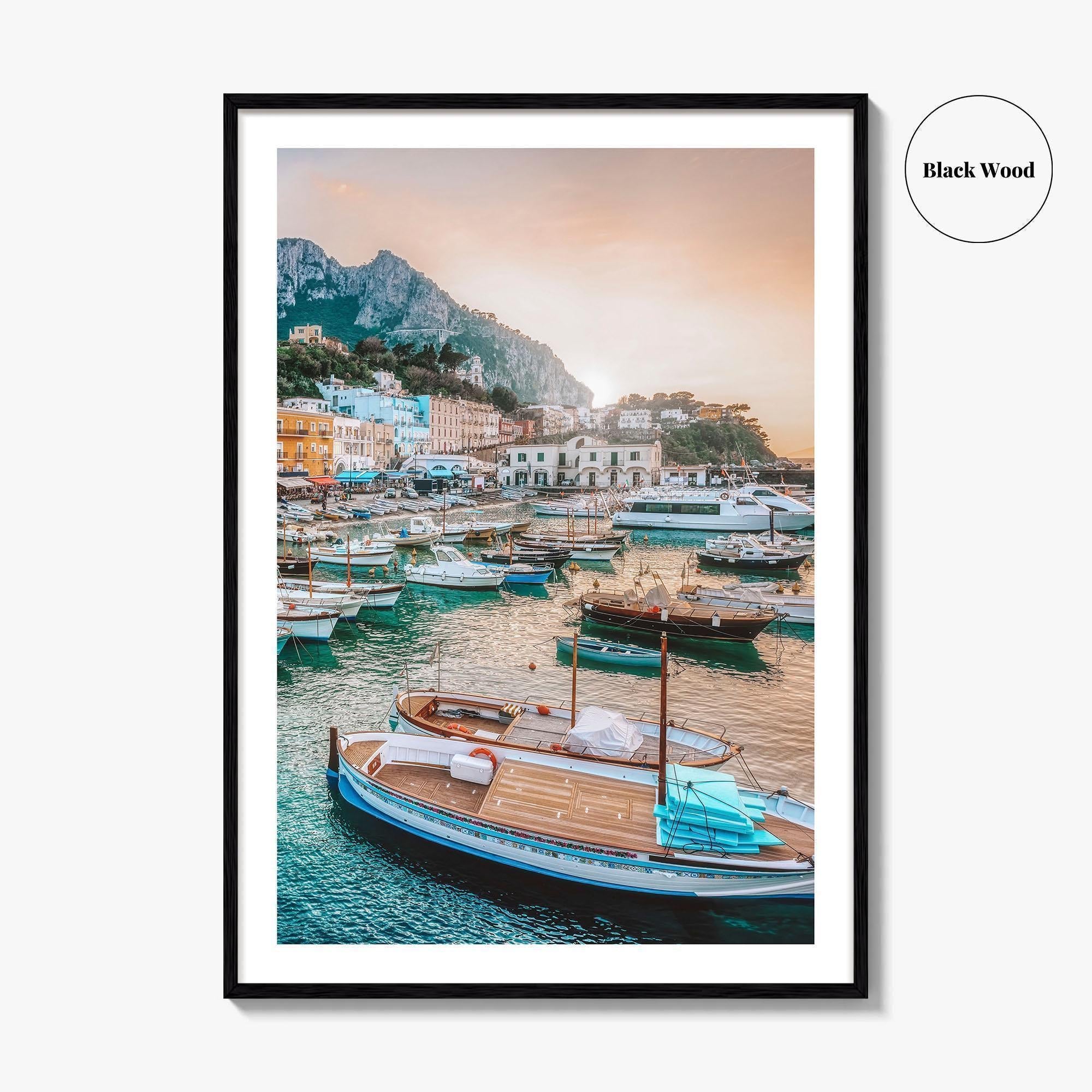 Capri Island Fine Art Photo Print, Marina Grande Port, Naples Italy, Wall Decor Poster