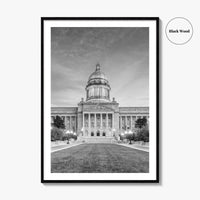 Frankfort Kentucky Black and White Fine Art Photo Print, State Capitol, USA Poster