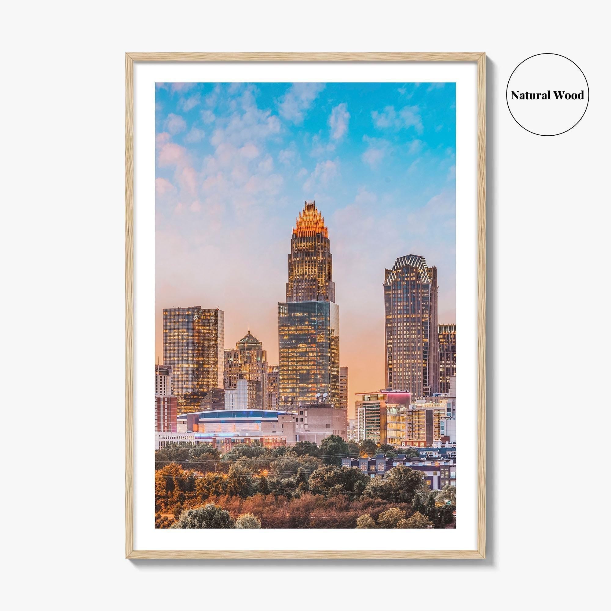 Charlotte Skyline Fine Art Photo Print, Uptown, North Carolina USA Poster