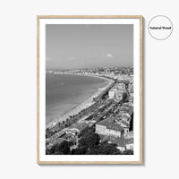 French Riviera Black and White Fine Art Photo Print, Castle Hill View, France Poster
