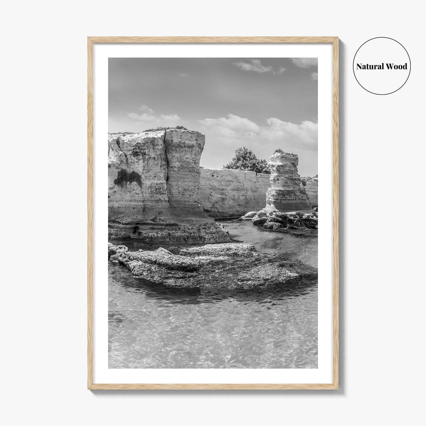 Torre Sant Andrea Black and White Fine Art Photo Print, Puglia Poster