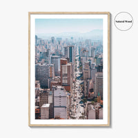 Sao Paulo Skyline Fine Art Photo Print, Aerial View, Sao Joao, Brazil Poster