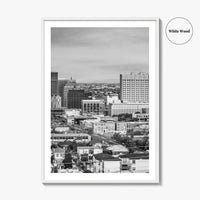 El Paso Skyline Black and White Fine Art Photo Print, Texas Juarez Mexico Poster