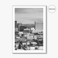 El Paso Skyline Black and White Fine Art Photo Print, Texas Juarez Mexico Poster