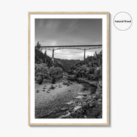 Auburn Black and White Fine Art Photo Print, Foresthill Bridge, Placer County Poster