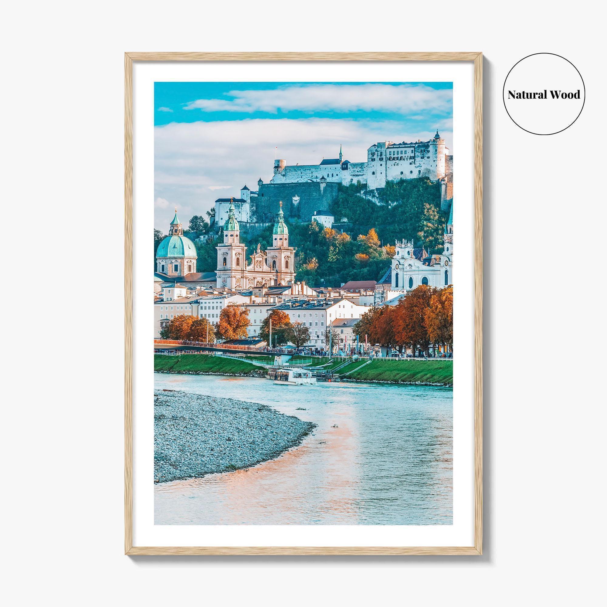 Salzburg Skyline Fine Art Photo Print, Austria, Festung Hohensalzburg, Salzach River Poster, Salzburger Land