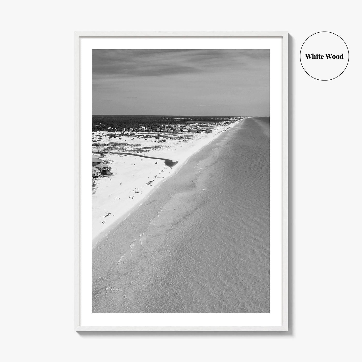 Grayton Beach Black and White Fine Art Photo Print, 30A Florida Poster