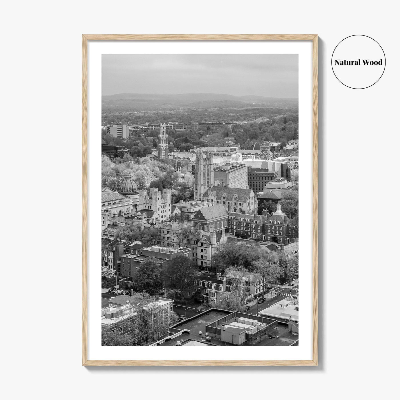 New Haven Black and White Fine Art Photo Print, Yale University, Connecticut Poster