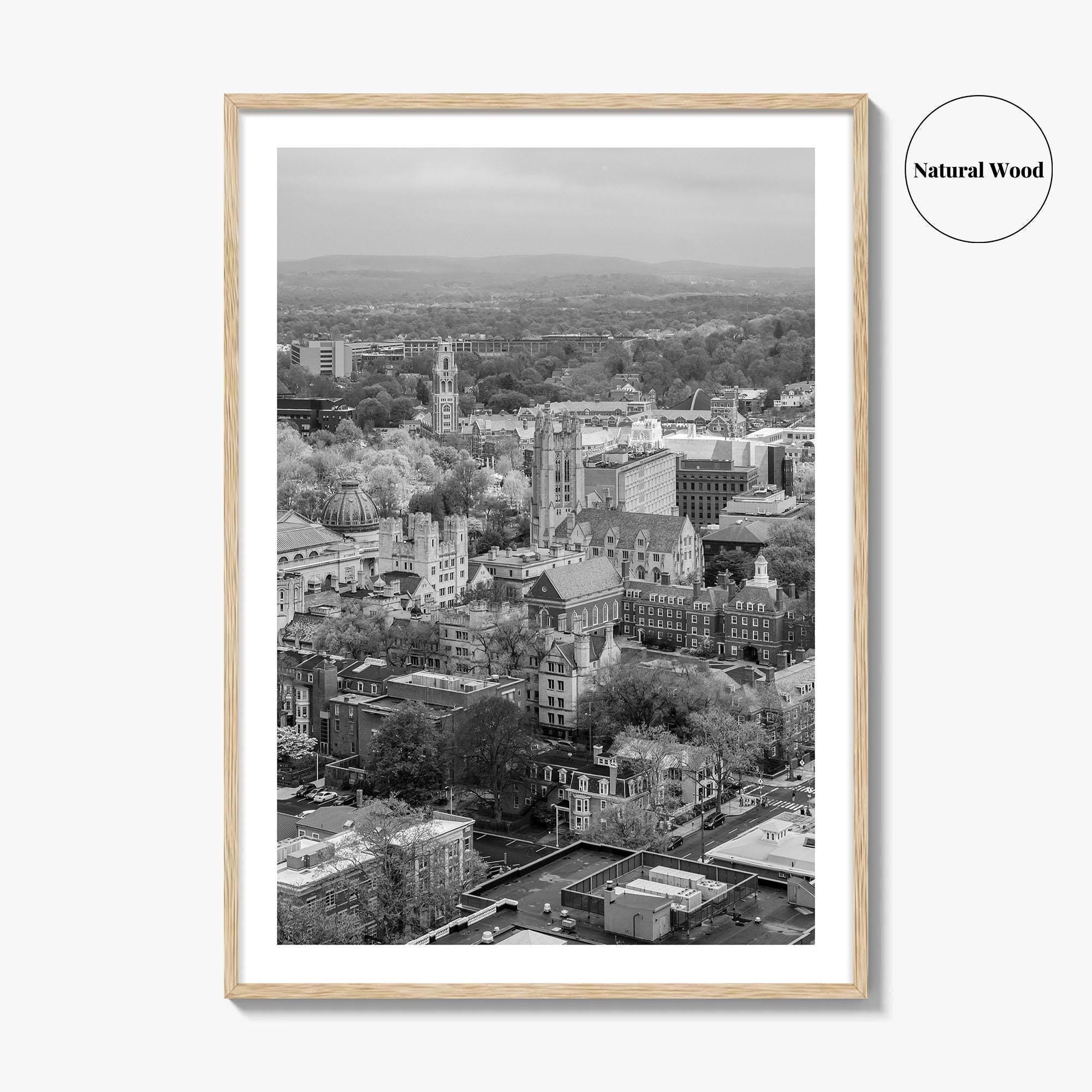 New Haven Black and White Fine Art Photo Print, Yale University, Connecticut Poster