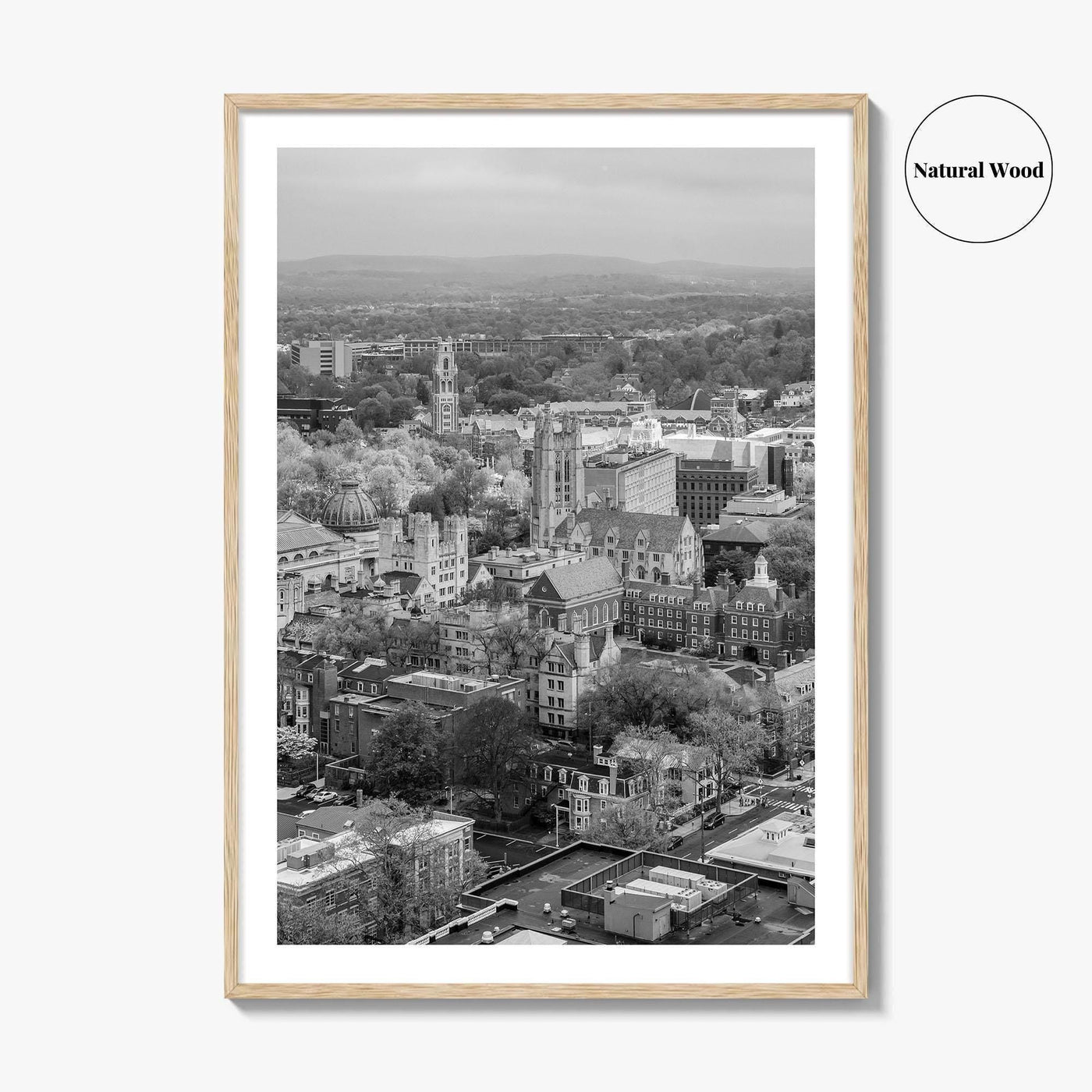 New Haven Black and White Fine Art Photo Print, Yale University, Connecticut Poster