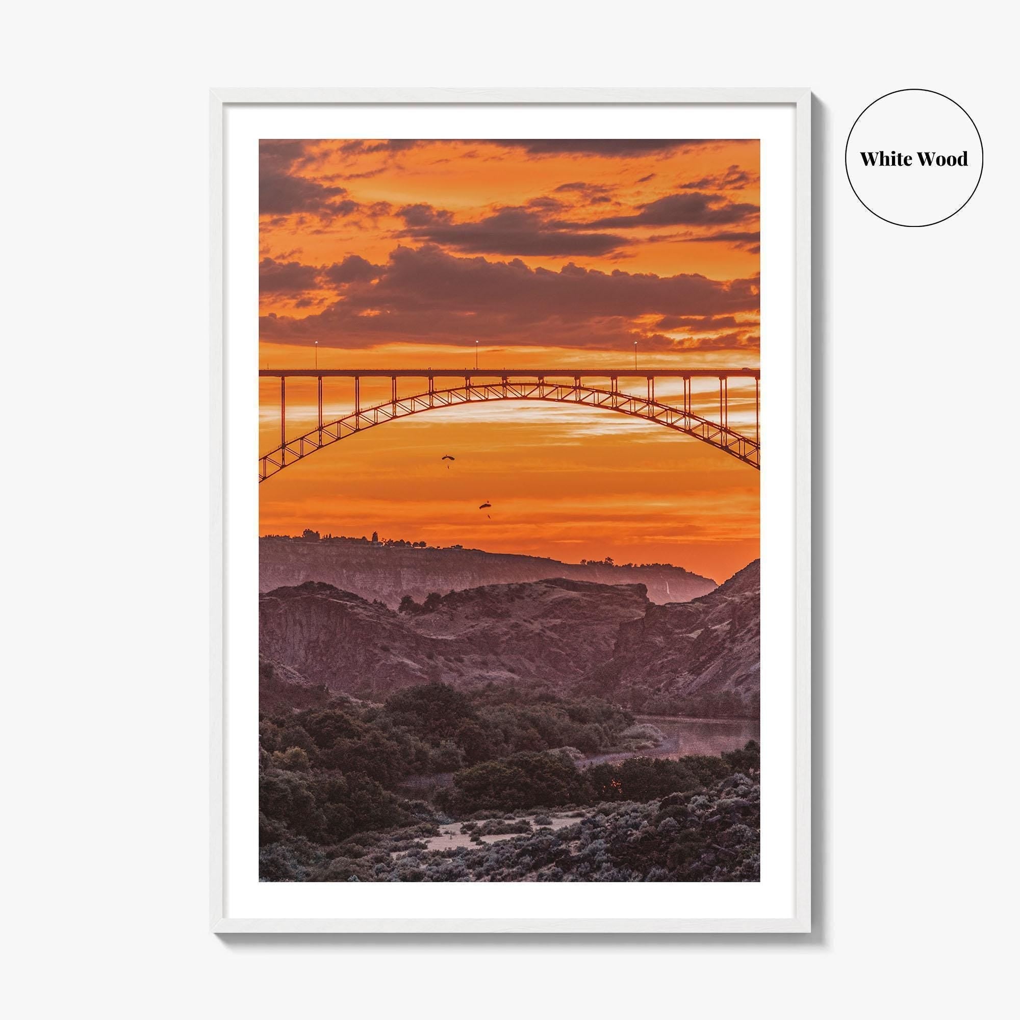 Twin Falls Idaho Fine Art Photo Print, Perrine Bridge, Base Jumpers, Wall Decor, Poster
