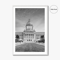 Frankfort Kentucky Black and White Fine Art Photo Print, State Capitol, USA Poster