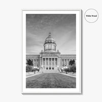 Frankfort Kentucky Black and White Fine Art Photo Print, State Capitol, USA Poster