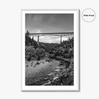 Auburn Black and White Fine Art Photo Print, Foresthill Bridge, Placer County Poster