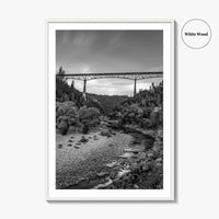 Auburn Black and White Fine Art Photo Print, Foresthill Bridge, Placer County Poster