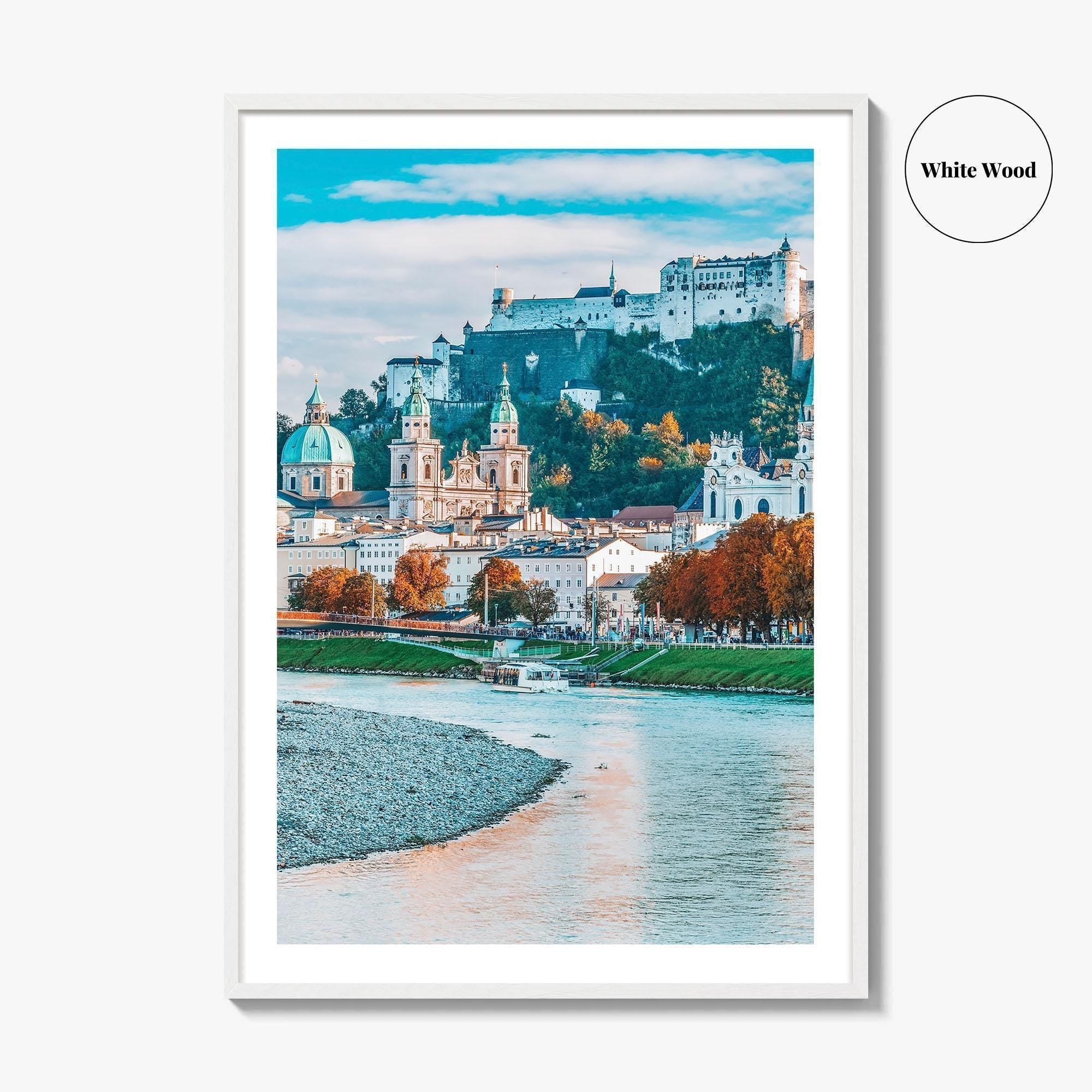Salzburg Skyline Fine Art Photo Print, Austria, Festung Hohensalzburg, Salzach River Poster, Salzburger Land